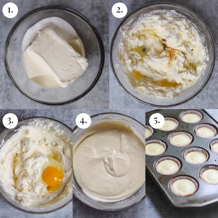 collage de photos étape par étape de la façon de faire le remplissage du gâteau au fromage