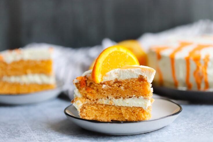 Low Carb Orange Creamsicle Cake - Butter Together Kitchen