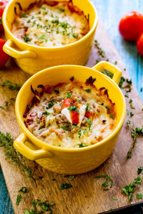 Keto Low Carb Lasagna Bowls (Single-Serve Bowls) - Butter Together Kitchen